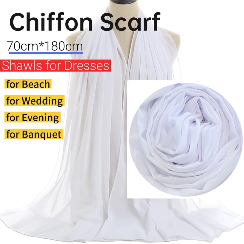 Harewom Chiffon Hijab for Women Sheer Shawl and Wraps for Wedding Bridal Scarves Summer Lightweight Sun-proof Scarf - Image 2
